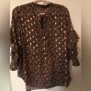 Vince Camuto shimmer blouse L NWT